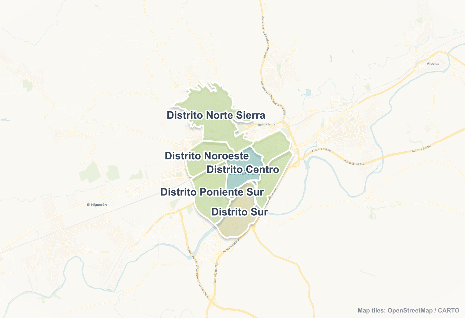 Cordoba safety map showing safe areas and districts to check before booking