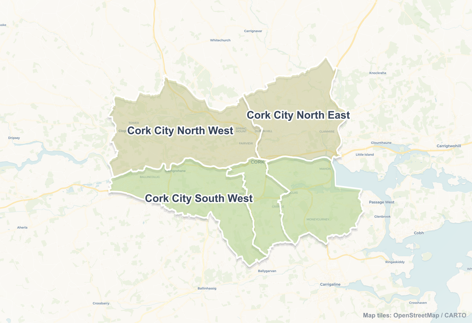 Cork safety map showing safe areas and districts to check before booking