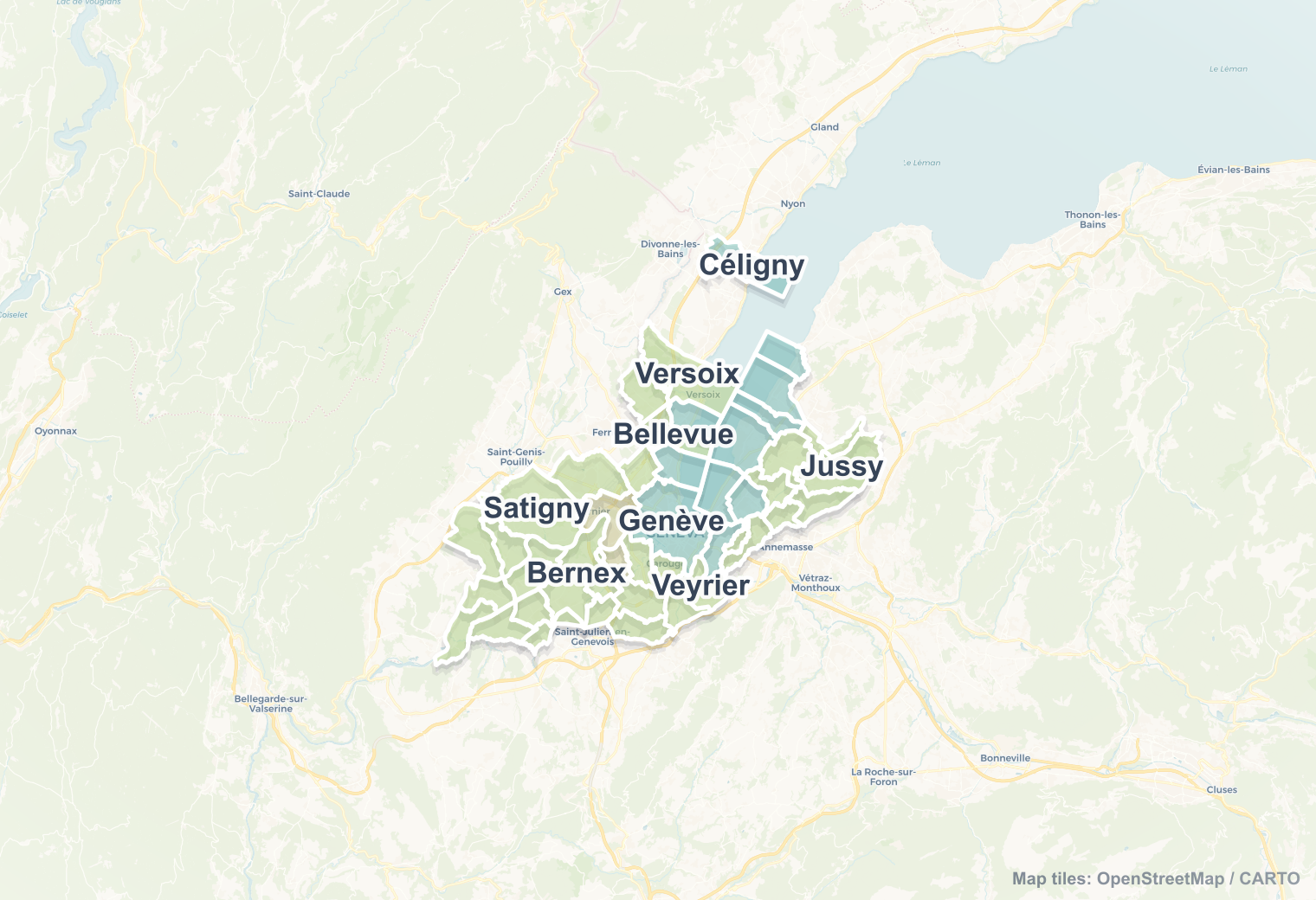 Geneva safety map showing safe areas and districts to check before booking
