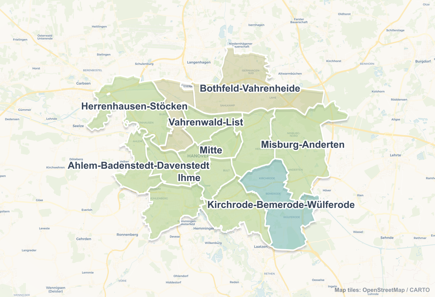 Hanover safety map showing safe areas and districts to check before booking