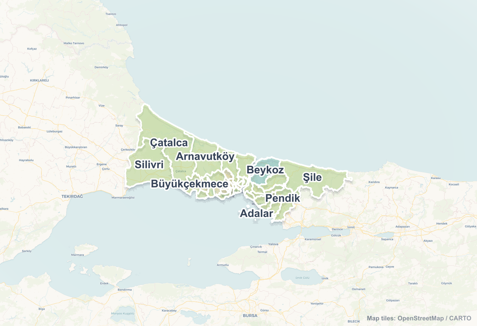 Istanbul safety map showing safe areas and districts to check before booking