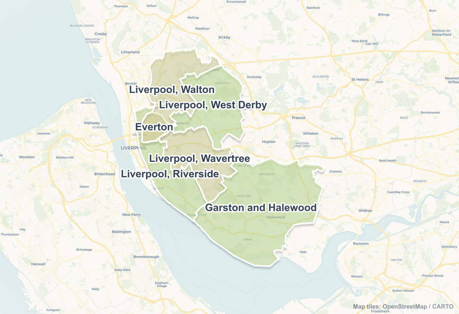 Liverpool safety map showing safe areas and districts to check before booking