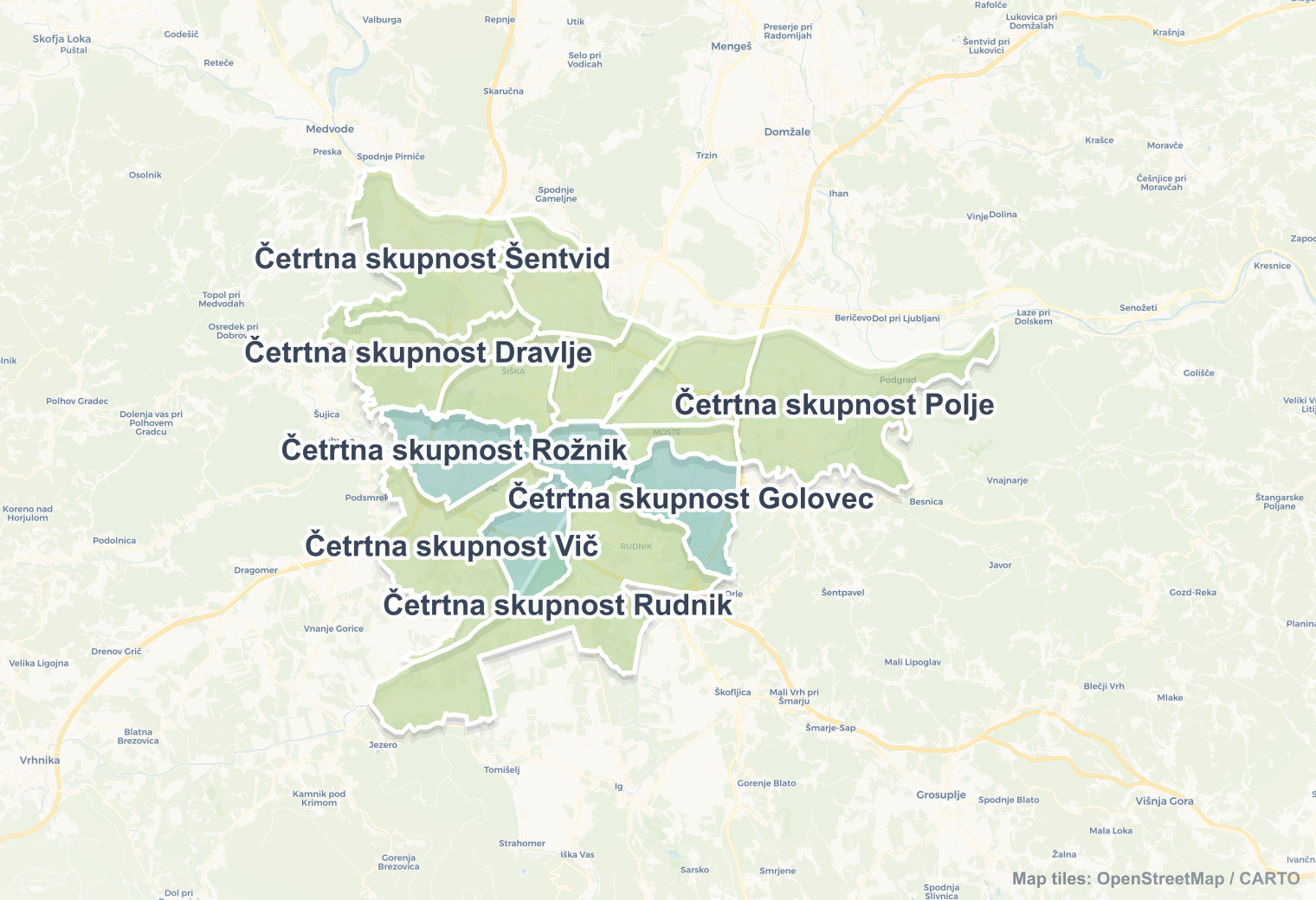 Ljubljana safety map showing safe areas and districts to check before booking