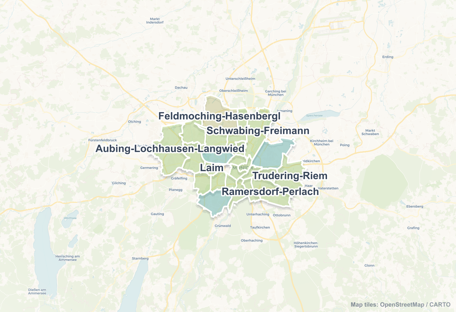 Munich safety map showing safe areas and districts to check before booking