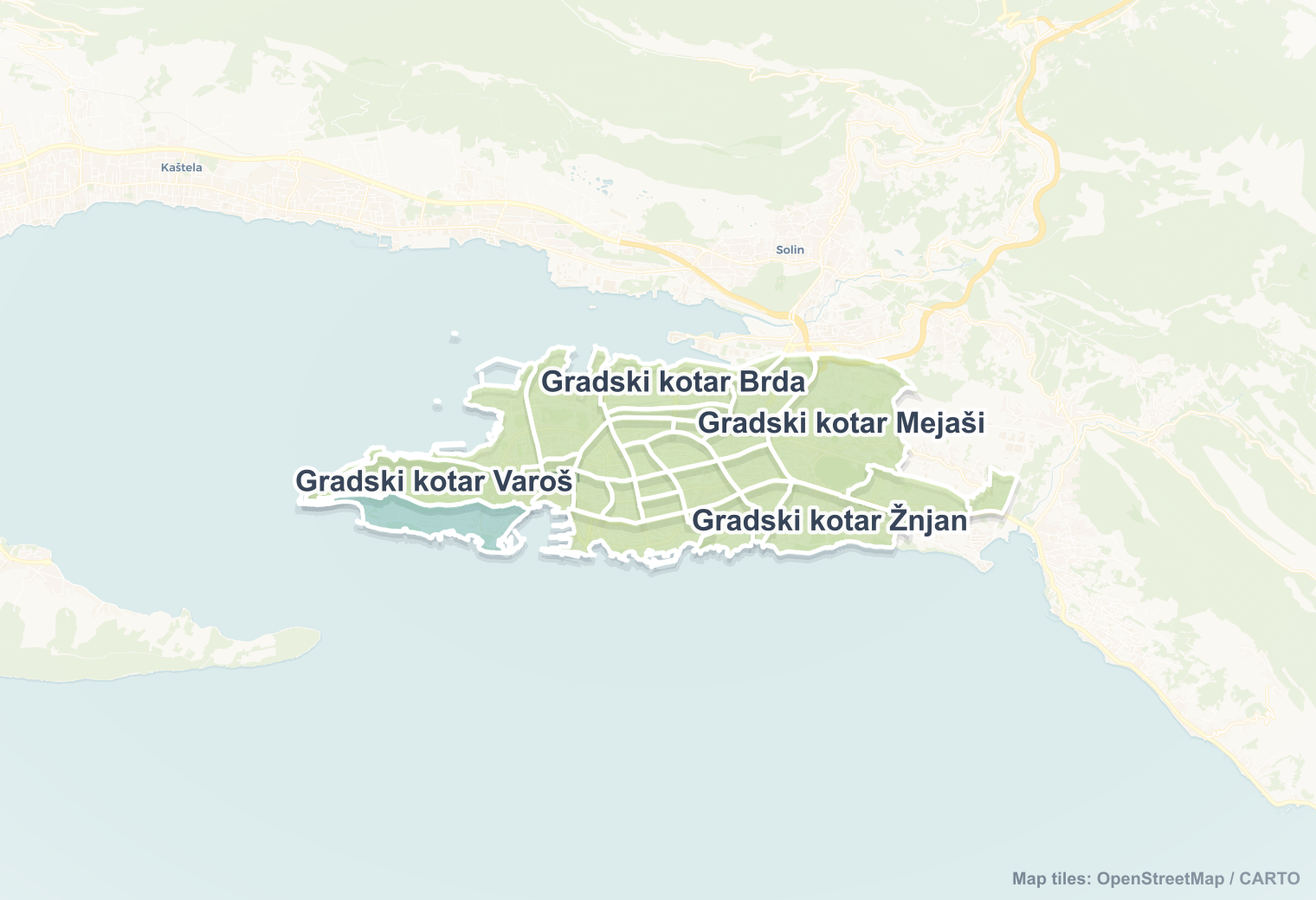 Split safety map showing safe areas and districts to check before booking