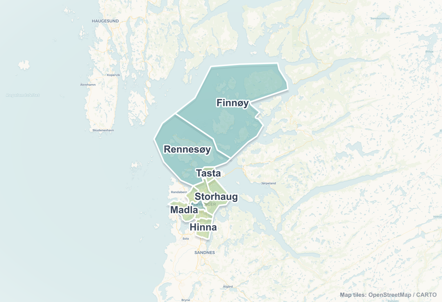 Stavanger safety map showing safe areas and districts to check before booking