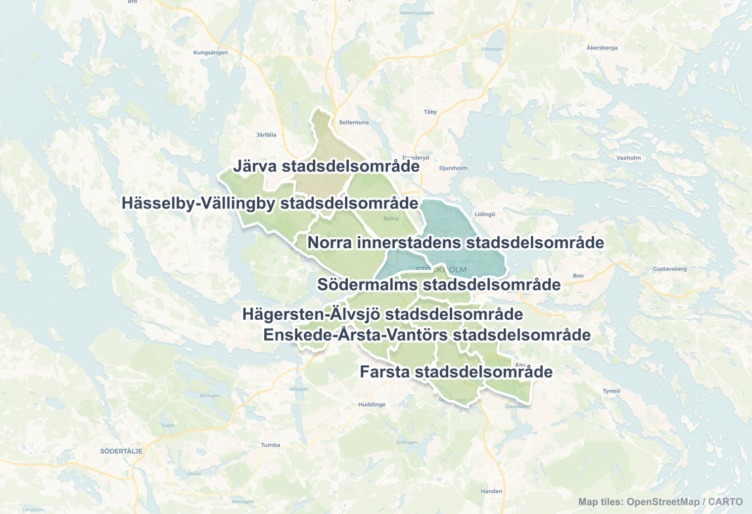 Stockholm safety map showing safe areas and districts to check before booking