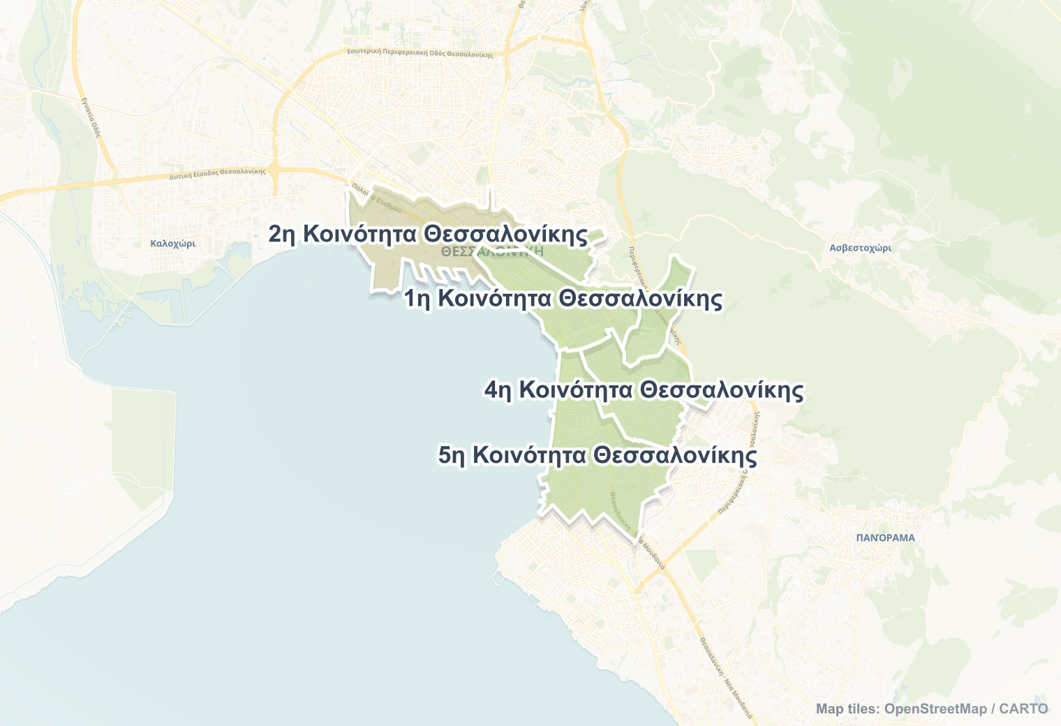 Thessaloniki safety map showing safe areas and districts to check before booking